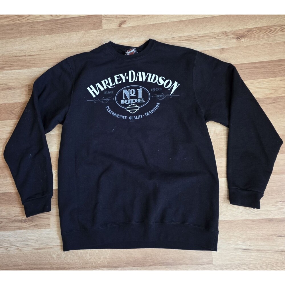 Harley Davidson Pullover Sweatshirt Mens Medium Laconia NH Seacoast